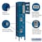 Salsbury Industries 3 Tier Vented Locker, 12"Wx66"Hx12"D, 3 Door, Blue, Unassembled 73152BL-U - alternate 2